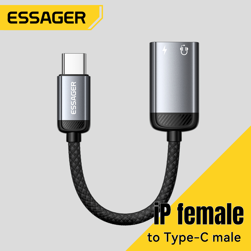 Essager tipo c adaptador de áu - Wired Earphone Lightning avaliação e preço