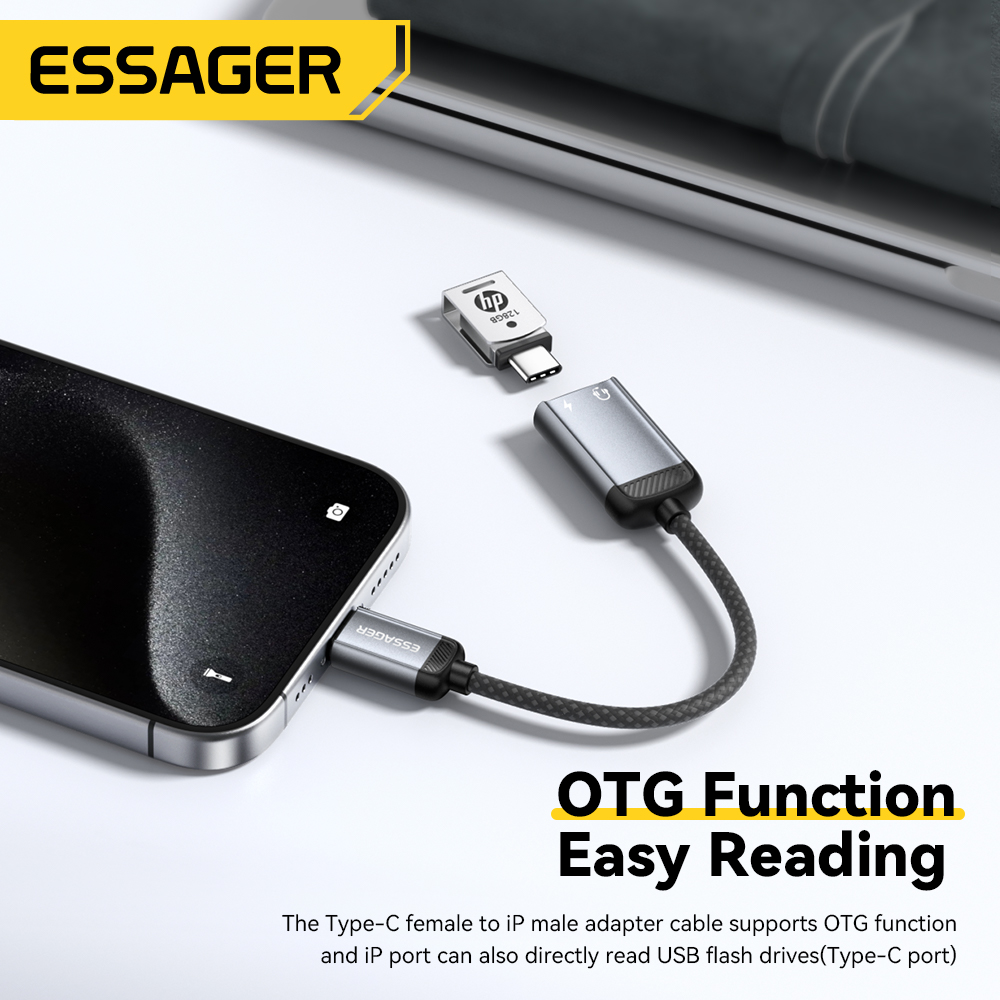 Essager tipo c adaptador de áu - Wired Earphone Lightning avaliação e preço
