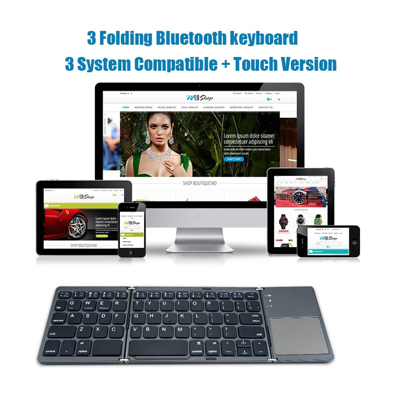 Teclado Bluetooth dobrável em  - Android Tablet Gaming Accessories avaliação e preço